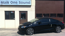 Black 2013 Honda Civic Coupe with premium automotive window tint